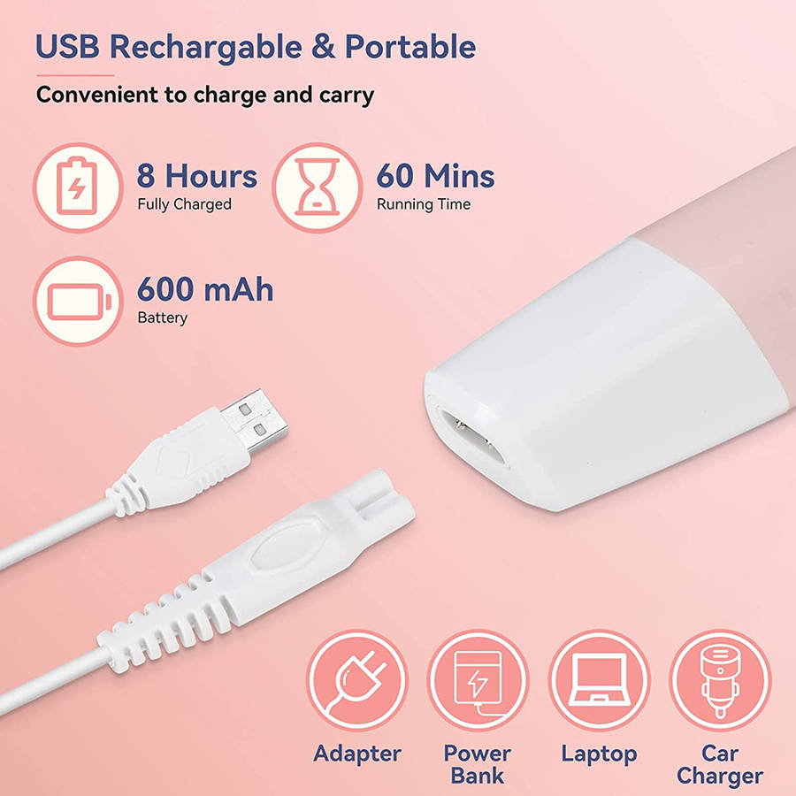 Portable 5 in 1 Wet/Dry Electric Shaver Razor for Face Nose Eyebrow Armpit