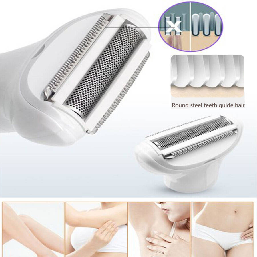 Portable 6-in-1 Painless Women Electric Body Epilator Kit With LCD Display