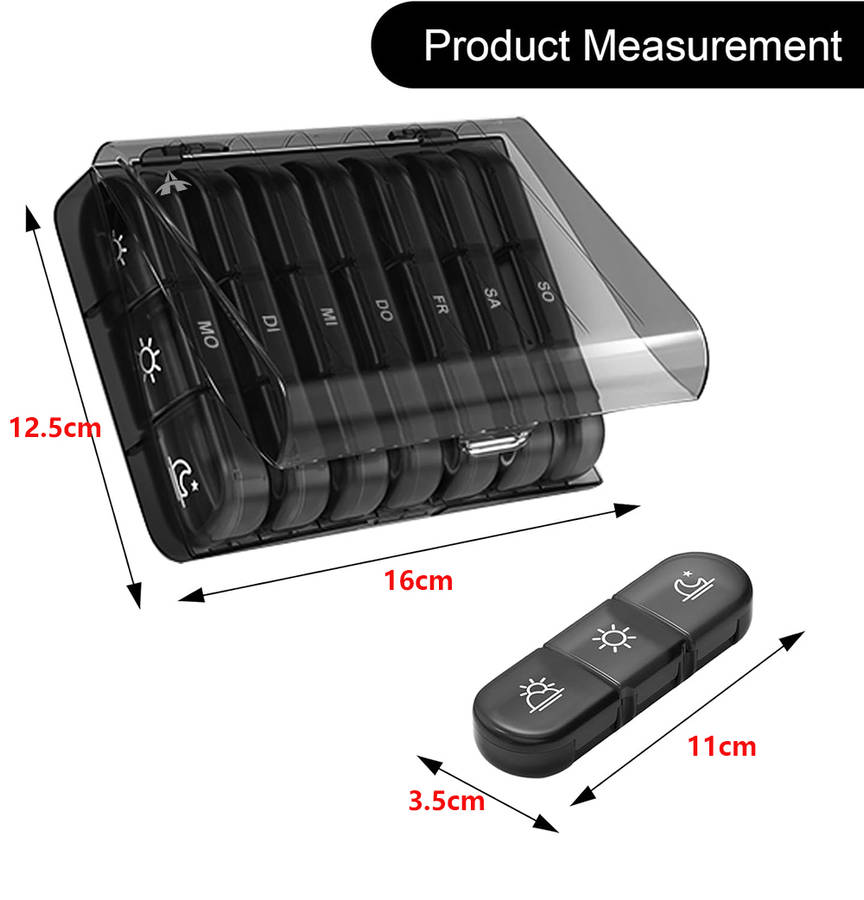 Portable Weekly Pill Organizer 3 Times a Day with 7 Daily Large Pill Box