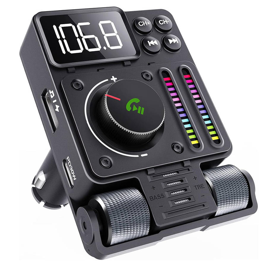 Wireless In-Car Bluetooth 5.3 FM Transmitter Radio Adapter