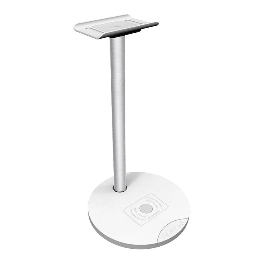 Wireless Charging Dock With Headphone Stand-White