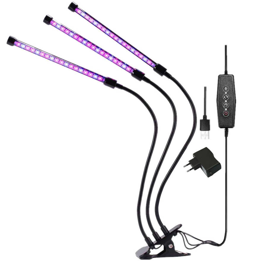 30W Auto ON/Off 3 Head Timing LED Plant Grow Light