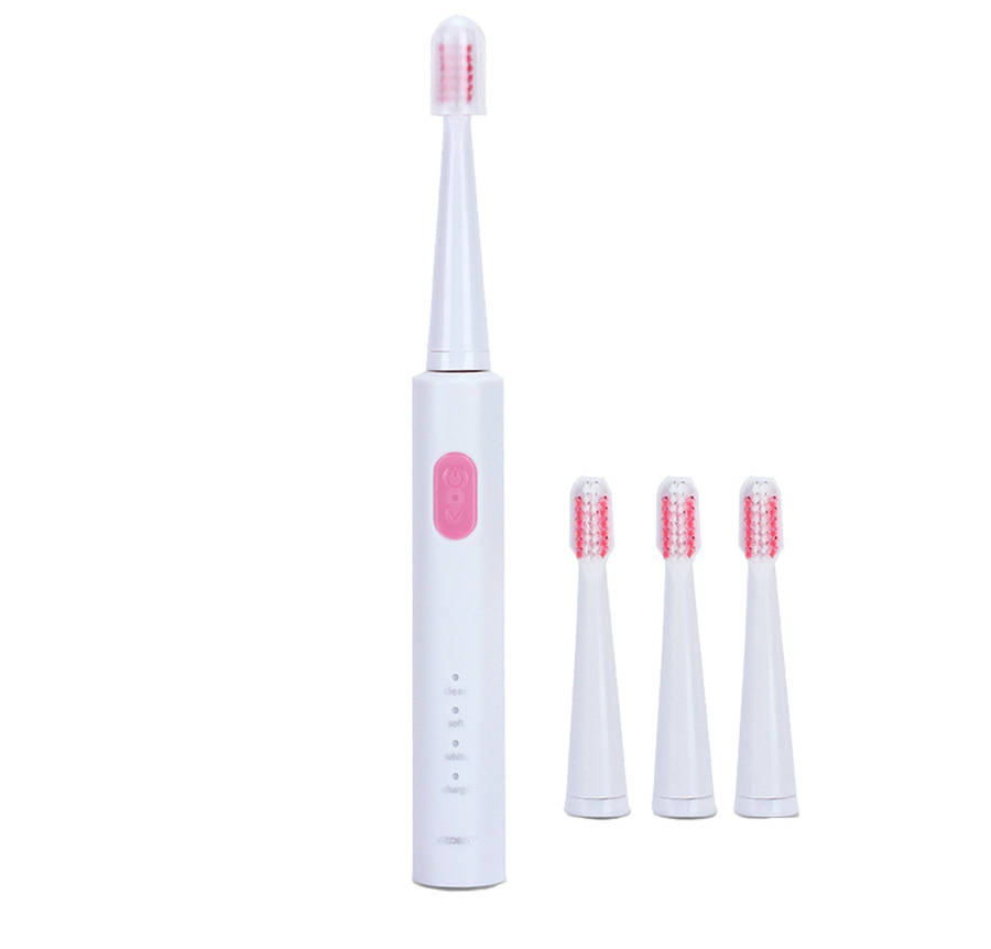 Rechargeable Ultrasonic Sonic Electric Toothbrush-Red
