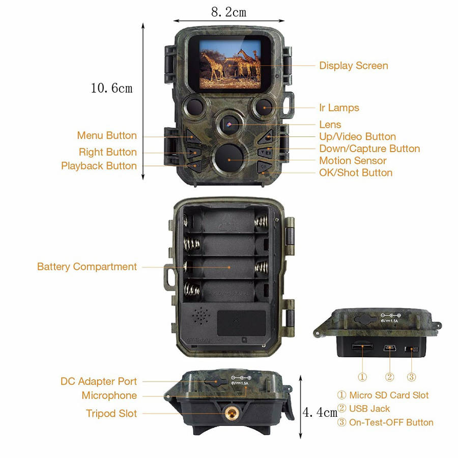 12MP 1080P HD Mini Size Wildlife IR Trail Night Vision Hunting Camera