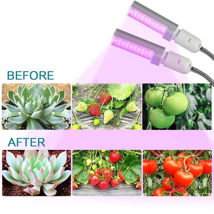 Dual Head 45W Led Spectrum Gooseneck Plant Grow Light with Double Switch