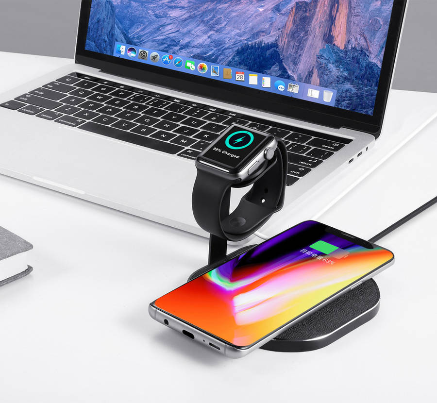 2 in 1 Fast Wireless Charger Stand for iPhone iwatch