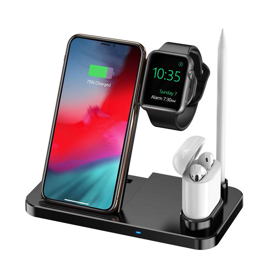 10W Qi Wireless 4 in 1 Charging Dock Station For iPhone 11 Airpods iWatch