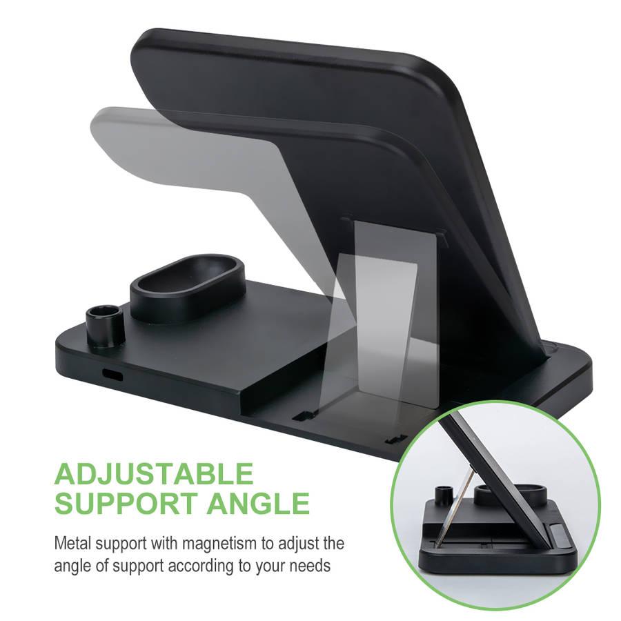 10W Qi Wireless 4 in 1 Charging Dock Station For iPhone 11 Airpods iWatch