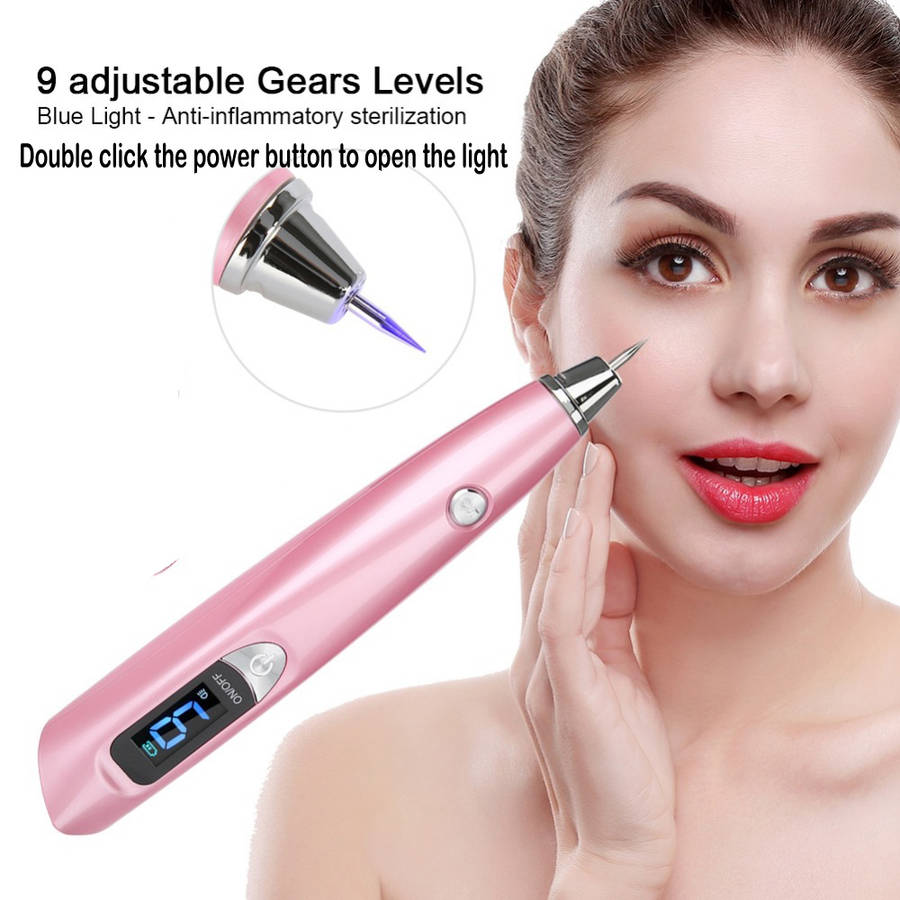9 Grades USB Portable Freckle Spot Mole Removal Pen with LED Light-Pink