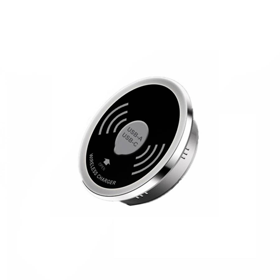 Desktop Embedded 10W Qi Fast Wireless Charger with USB Port