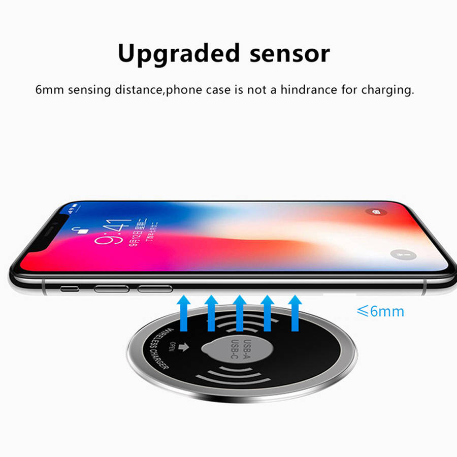 Desktop Embedded 10W Qi Fast Wireless Charger with USB Port