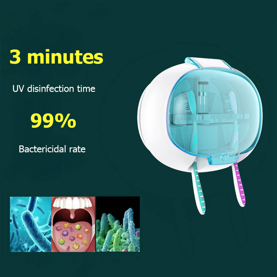 UV Toothbrush Sterilizer Wall-mounted Holder for Home Travel