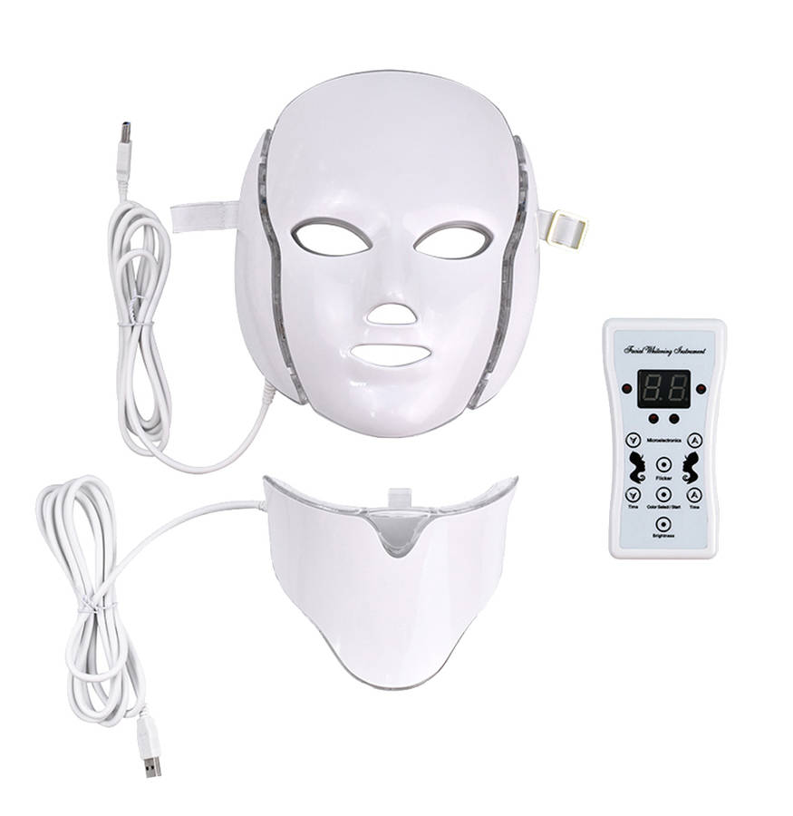 7 Color Electric Therapy LED Face Neck Mask For Healthy Skin Rejuvenation