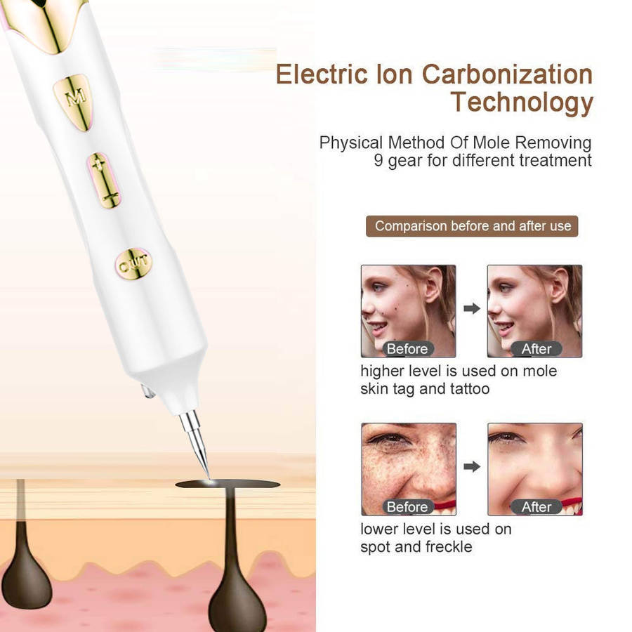 LCD Plasma Pen Laser Tattoo Mole Freckle Corns Removal Machine-Golden