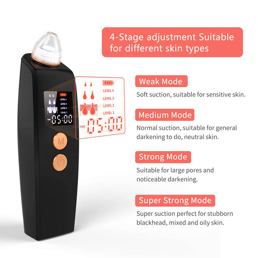 LED Display Electric Remover Blackhead Vacuum Suction Pore Cleaner