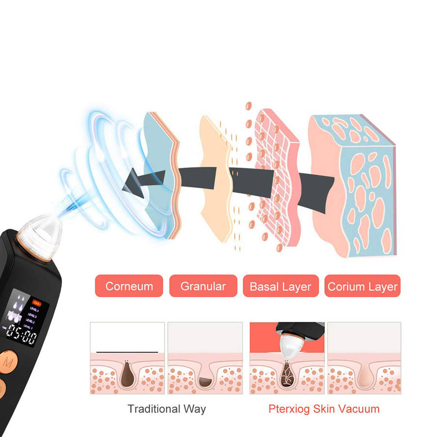 LED Display Electric Remover Blackhead Vacuum Suction Pore Cleaner