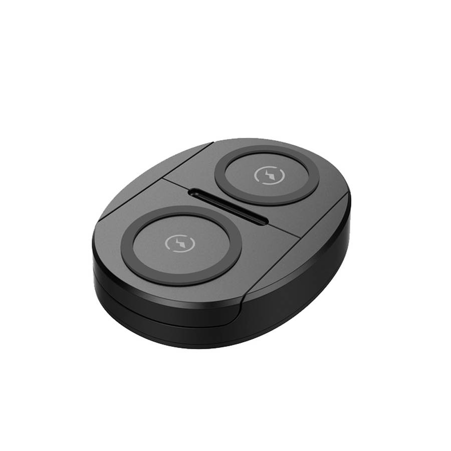 Retractable Dual 10W Fast Charging Pad Qi Wireless Charger