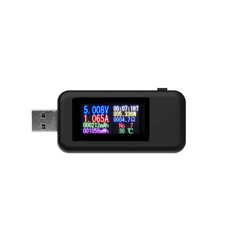 10 in 1 USB Colourful LCD Multifunction Voltmeter Current Tester