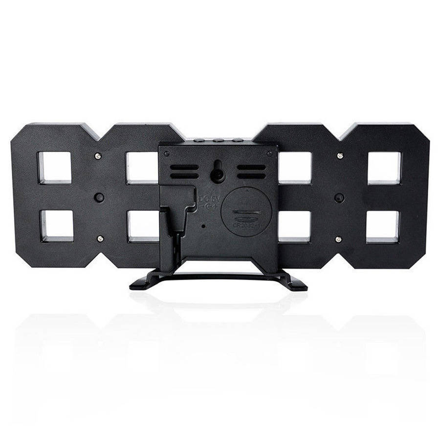 3D Modern Digital LED Table Desk Wall Alarm Clock-Black&White