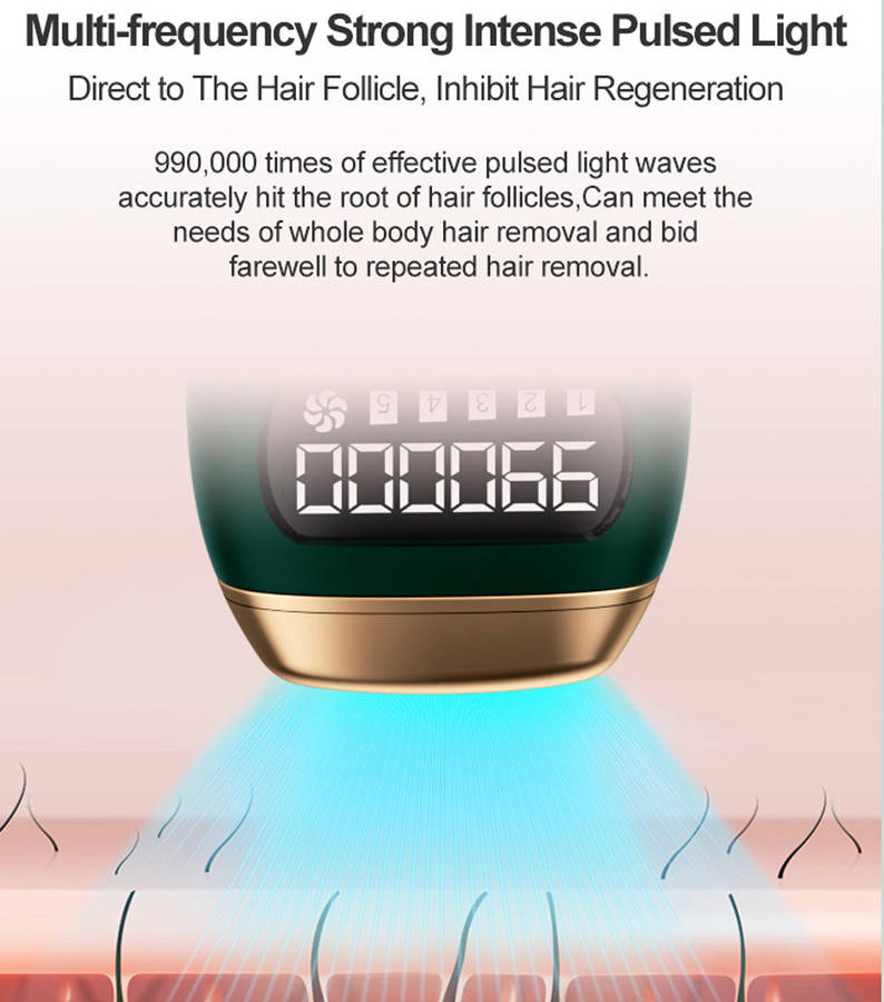 LCD Display IPL Laser Hair Epilator Permanent Hair Removal Machine