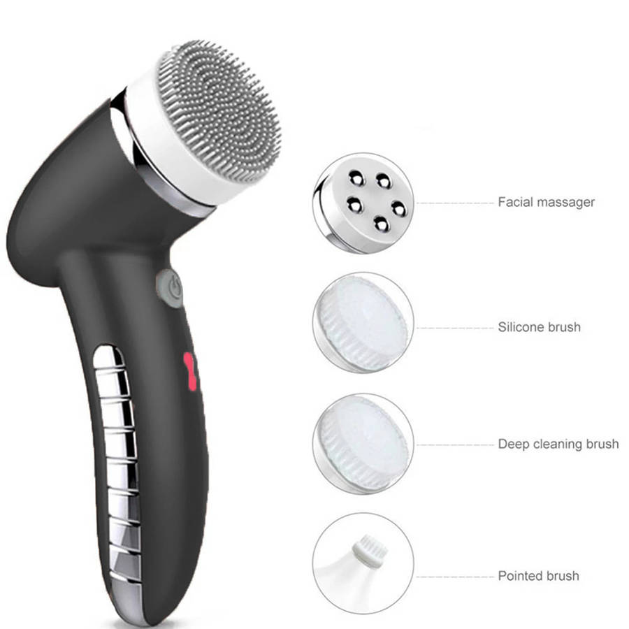 4 in 1 Deep Cleaning Electric Sonic Vibration Face Cleaner Brush