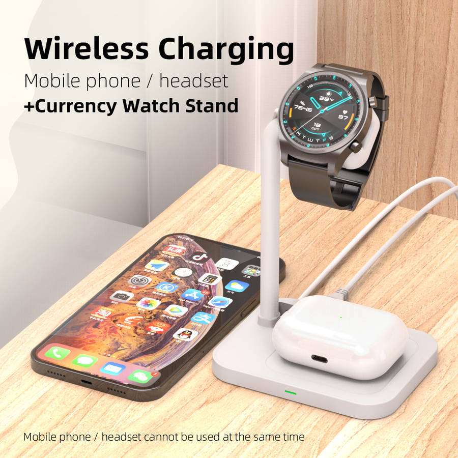 2 in 1 Universal Wireless Charging Dock Station Wireless Charger-White