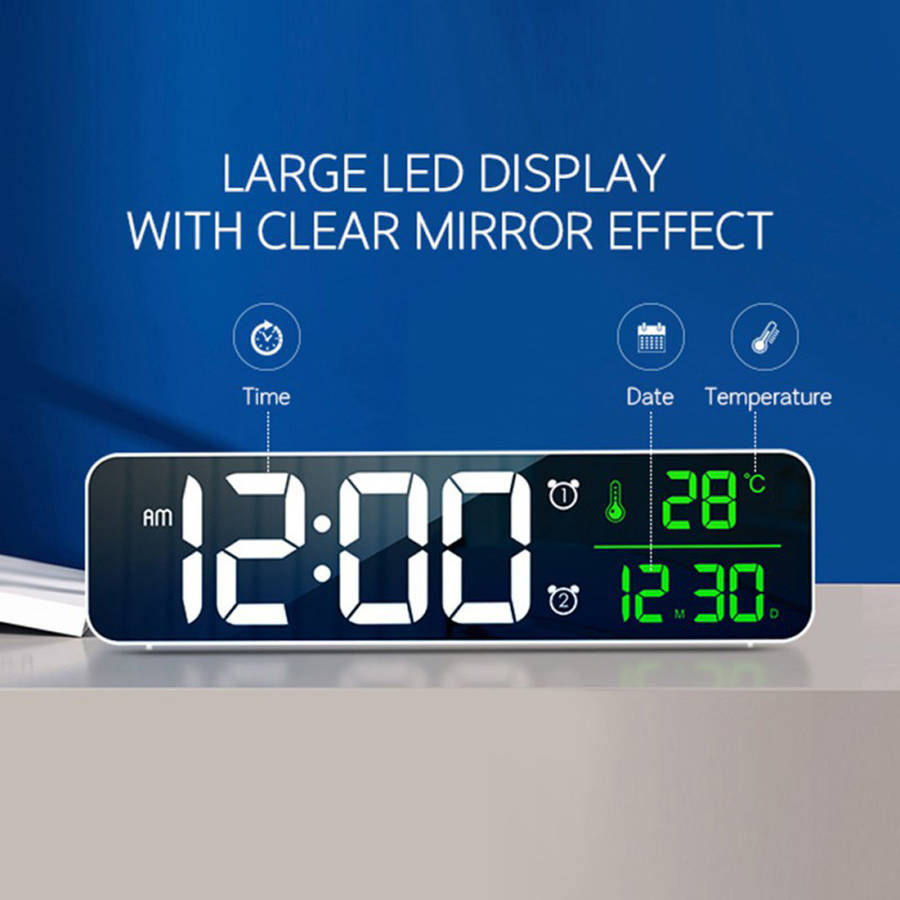 USB LED Temperature Date HD Display Electronic Desktop Alarm Clock