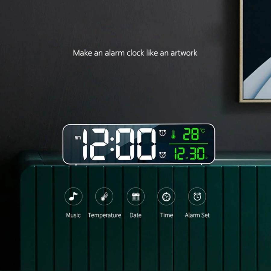 USB LED Temperature Date HD Display Electronic Desktop Alarm Clock