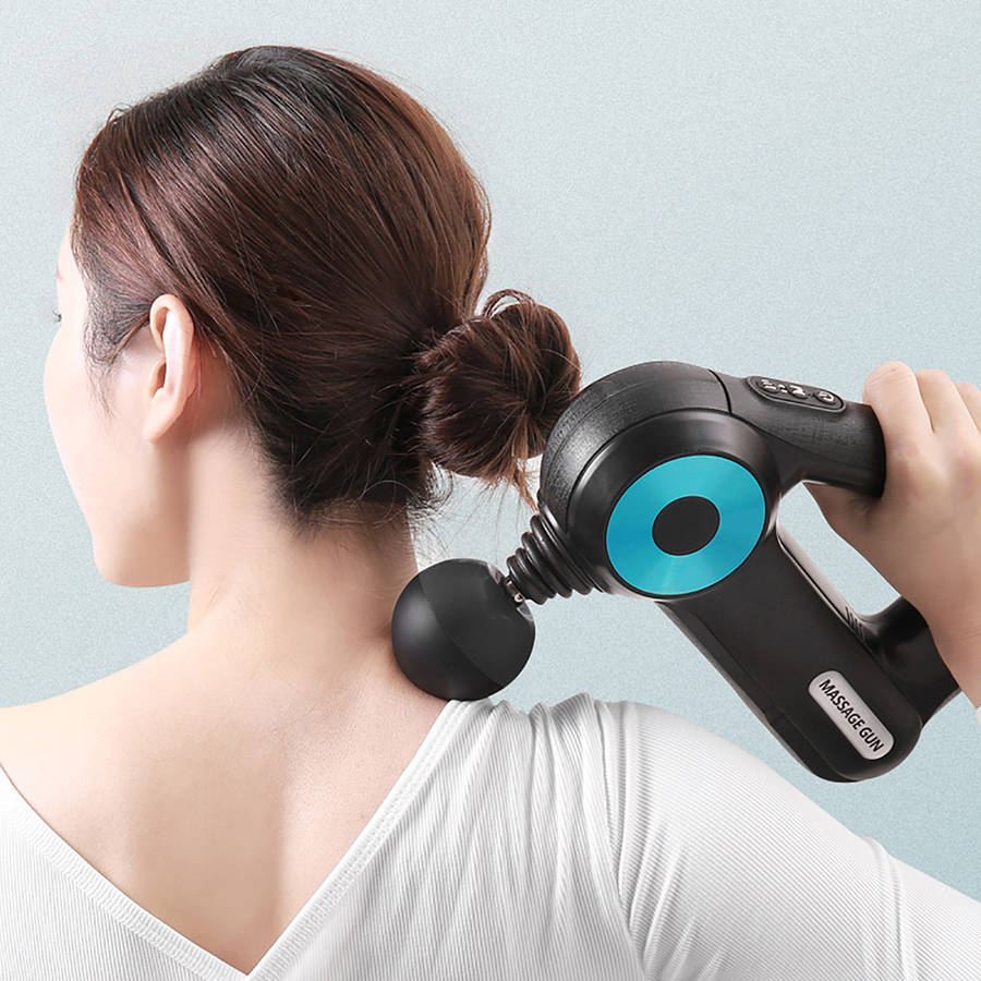Fascia Massage Gun Muscle Pain Relief  Deep Tissue Massager with 12 Heads