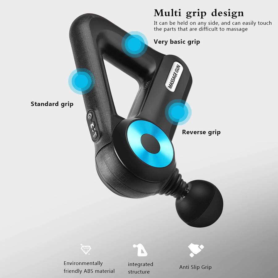 Fascia Massage Gun Muscle Pain Relief  Deep Tissue Massager with 12 Heads