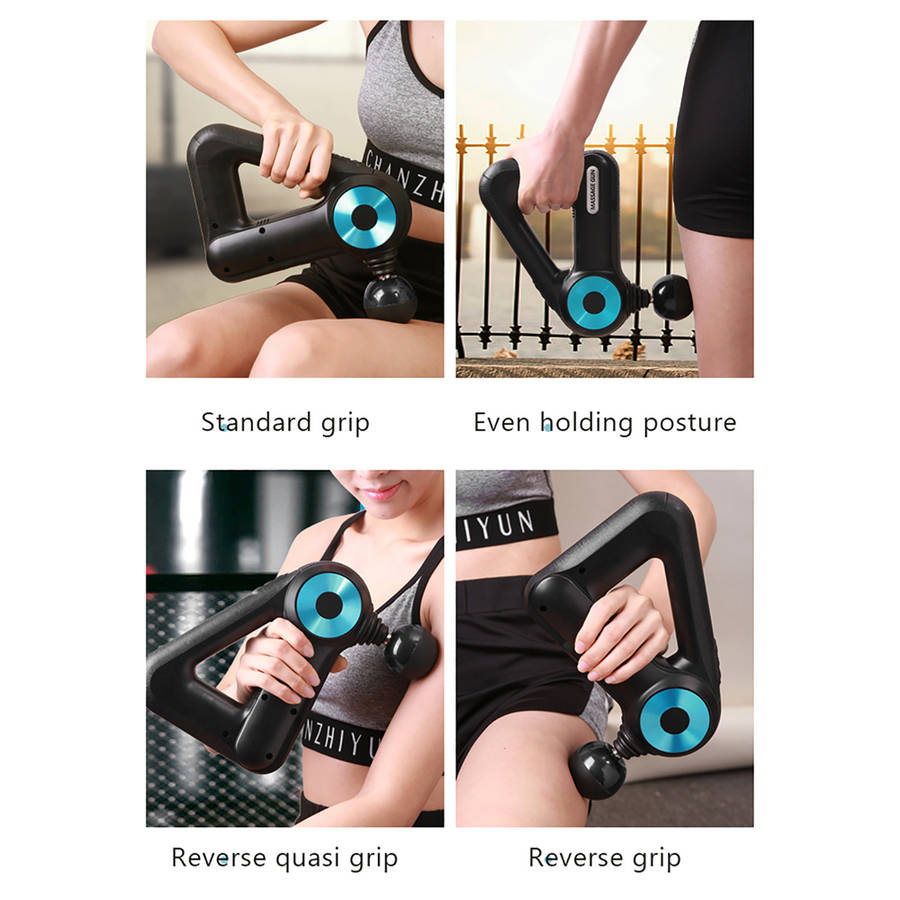 Fascia Massage Gun Muscle Pain Relief  Deep Tissue Massager with 12 Heads