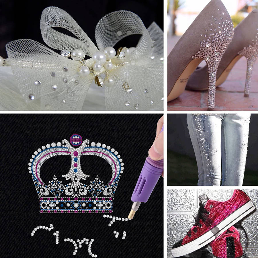 DIY Hot Fix Rhinestone Applicator Clothes Diamond Sewing Hot Gun Tool Kit