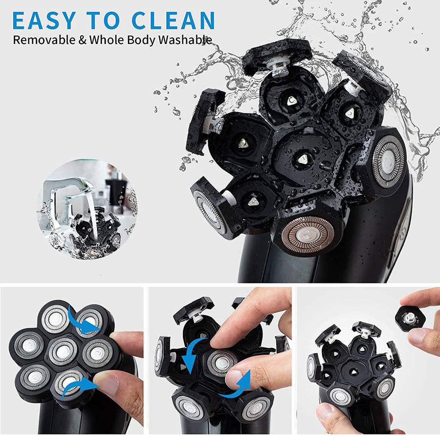 5 In 1 7 Floating Heads Beard Nose Ear Hair Trimmer Electric Shaver