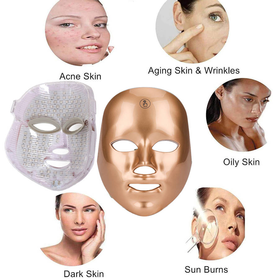 USB Rechargable Cordless 7 Colors LED Skin Care Facial Mask
