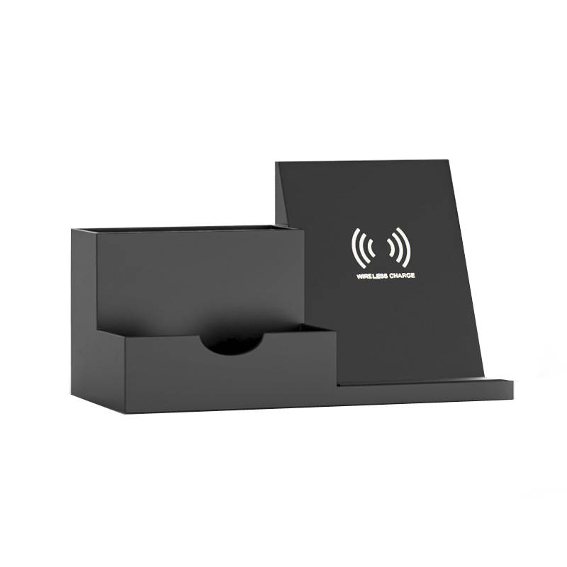 Wireless Charger Desk Organizer Desktop Pen Holder Storage Box