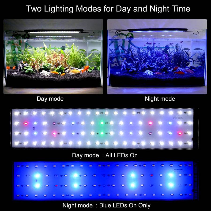 LED Aquarium Light Multi-Color Full Spectrum Aquatic Grow Lighting Lamp