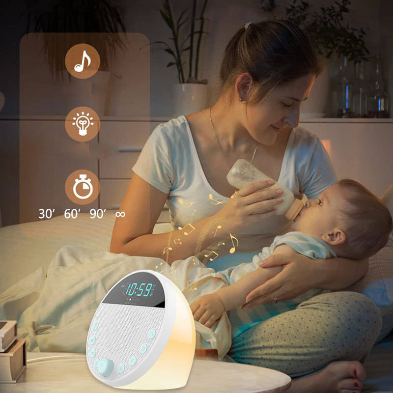 White Noise Sound Machine with Mood Light Natural Sounds & Alarm Clock