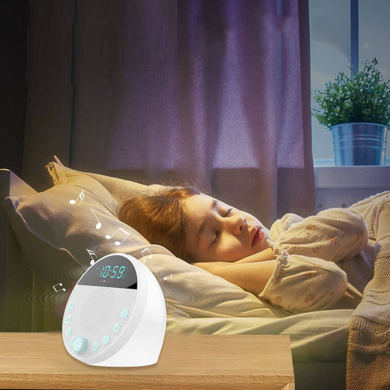 White Noise Sound Machine with Mood Light Natural Sounds & Alarm Clock
