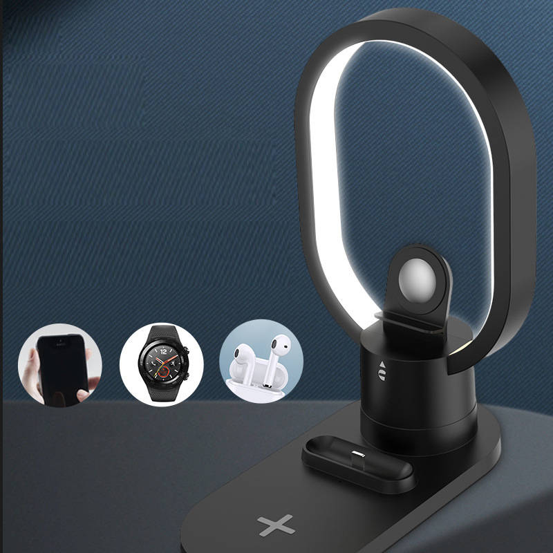 4 In 1 Table Lamp with Wireless Charging Dock Station for iPhone