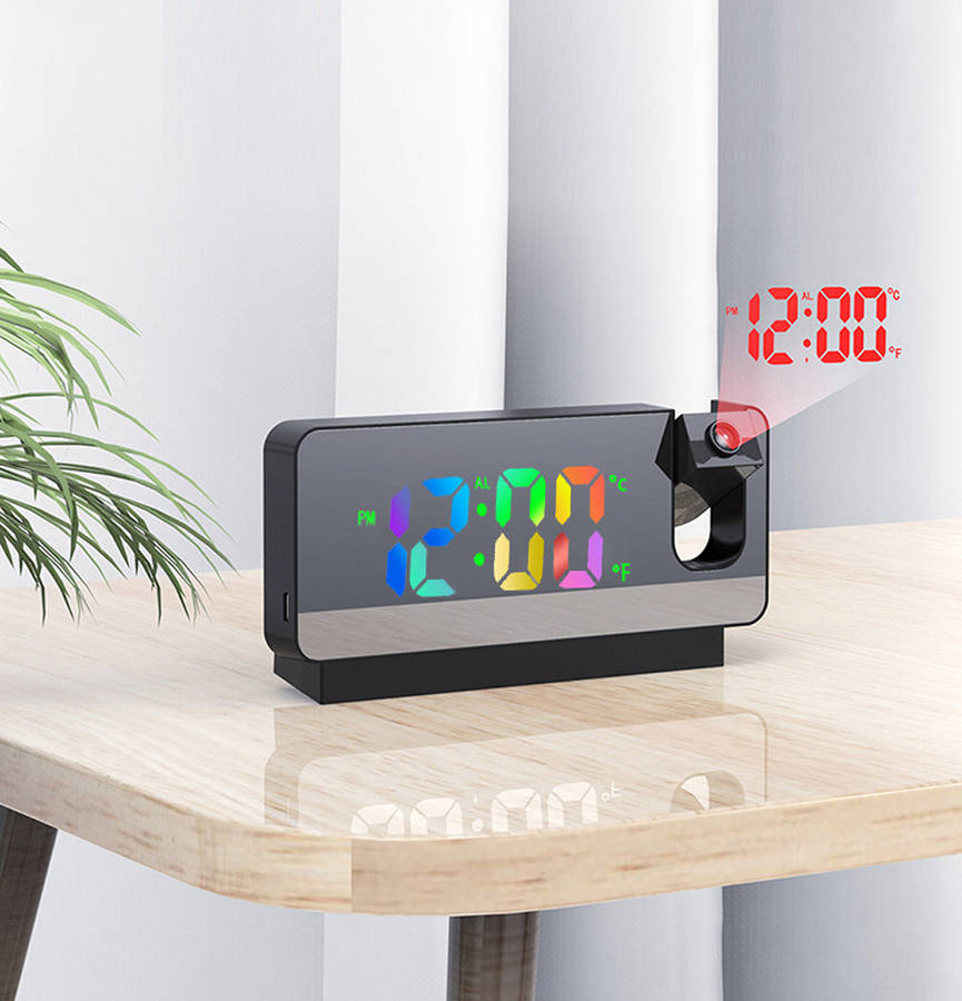 180° Rotation USB Electronic LED Digital Projection Alarm Clock