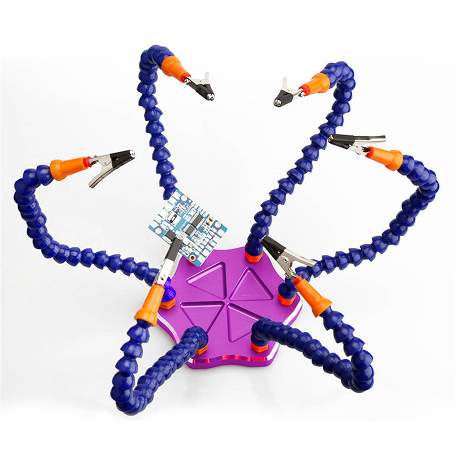 6 Flexible Helping Hand Arms Soldering Station with USB Fan