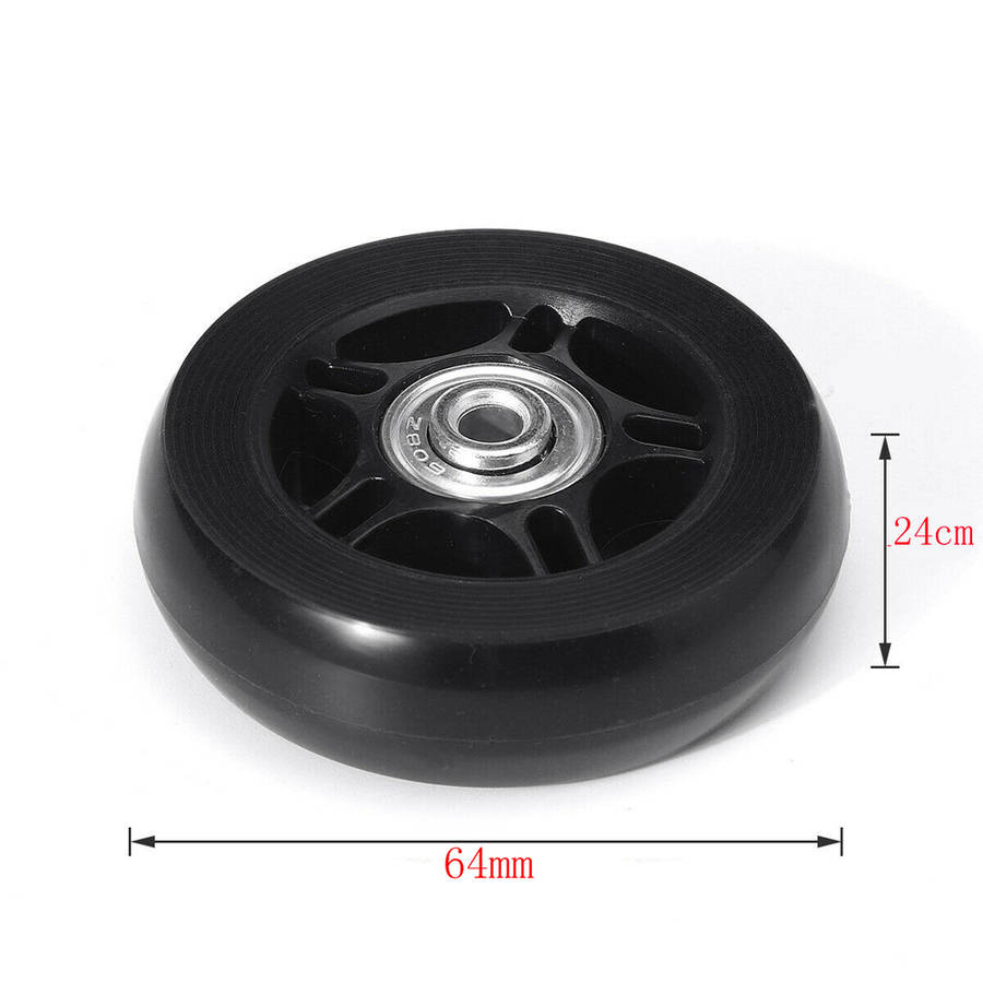 2 Piece Luggage Suitcase Replacement Rubber Wheels Repair Swivel Caster