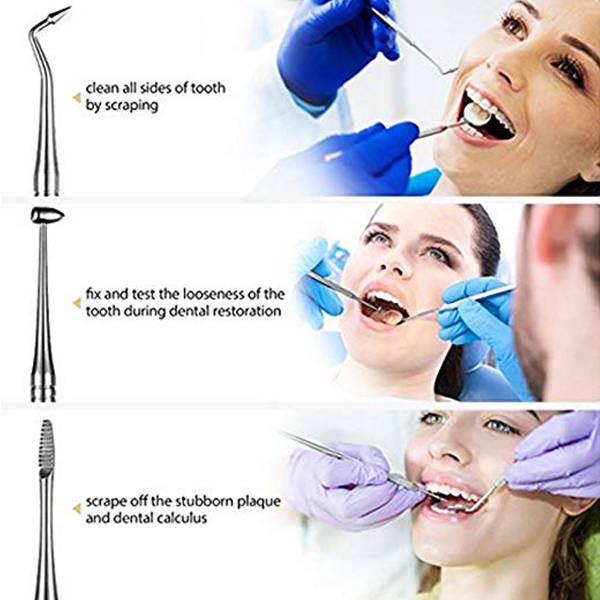 Stainless Steel Dental Pick Oral Care Kit - 9 Piece