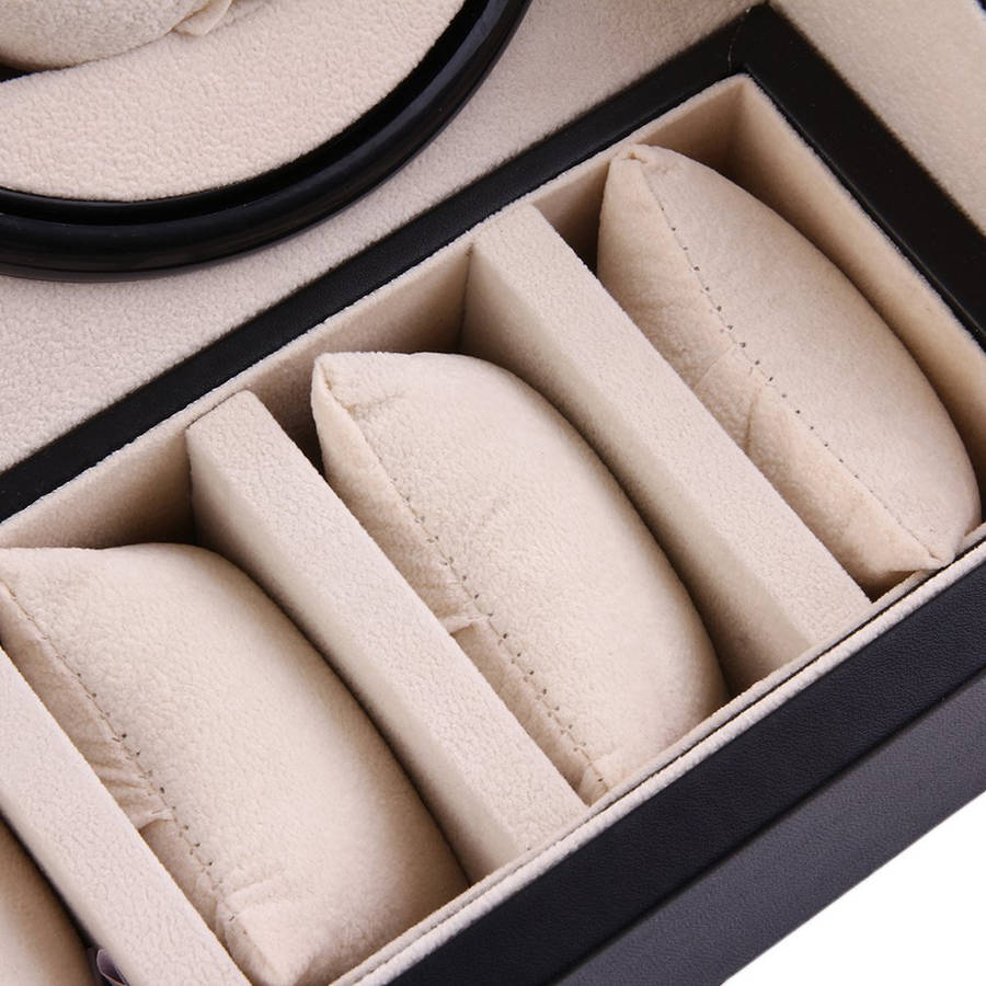 6+4 PU Leather Automatic Watch Winder Box