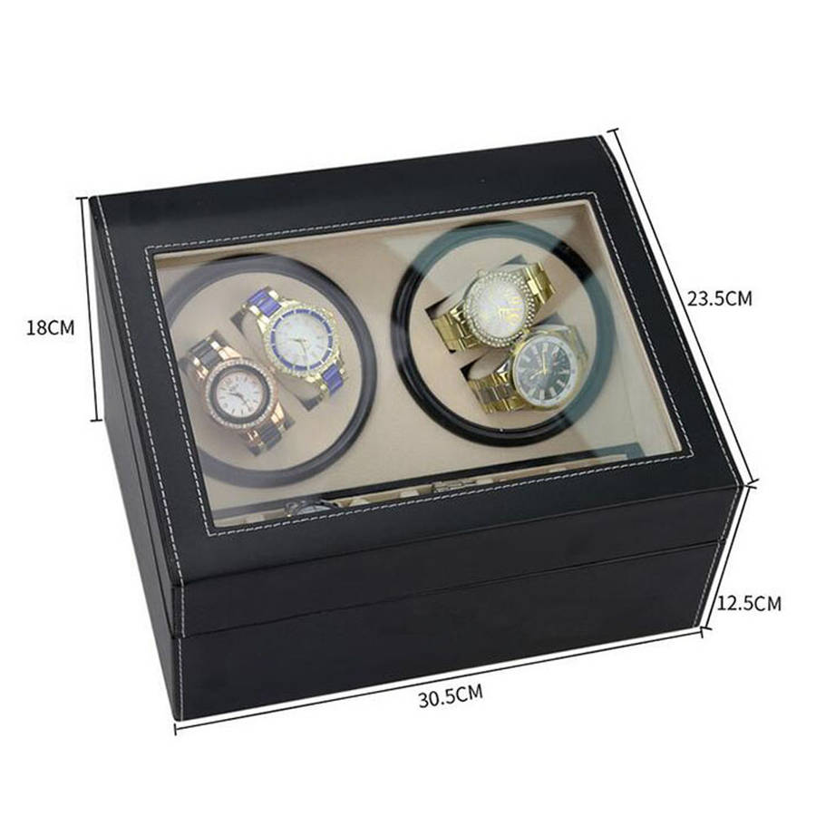 6+4 PU Leather Automatic Watch Winder Box
