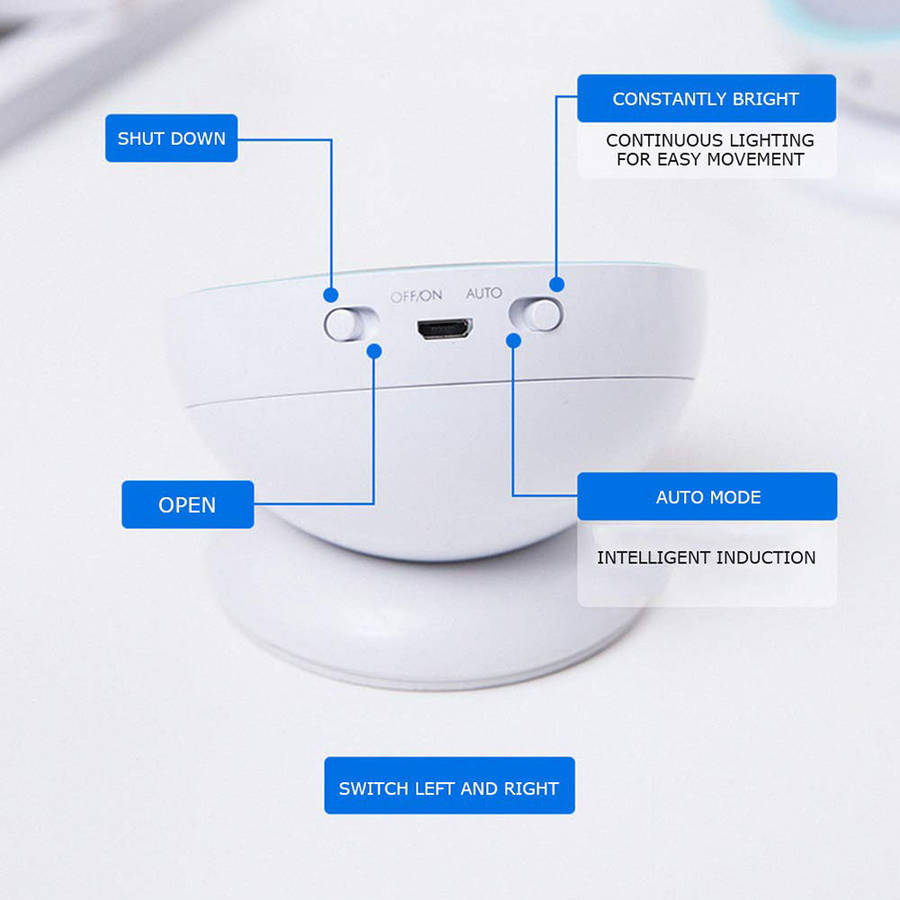 360 Degree Smart Bedroom Bedside Stairs Induction Lamp