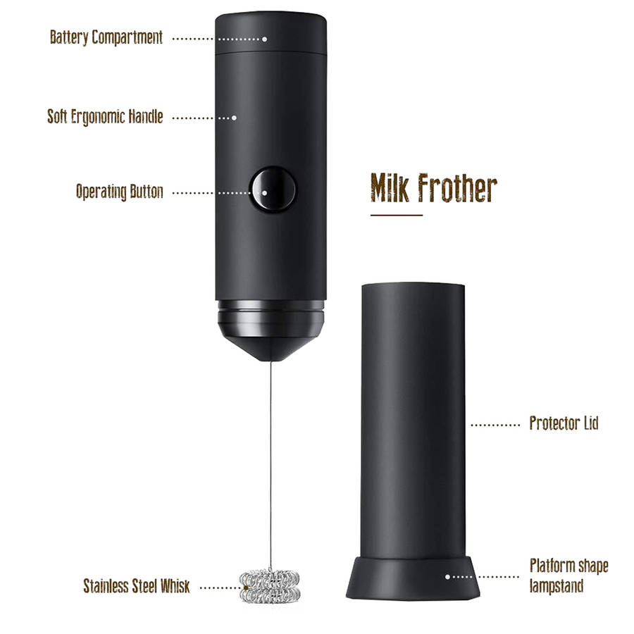 Electric Handheld Foam Maker & Drink Mixer with Double Spring