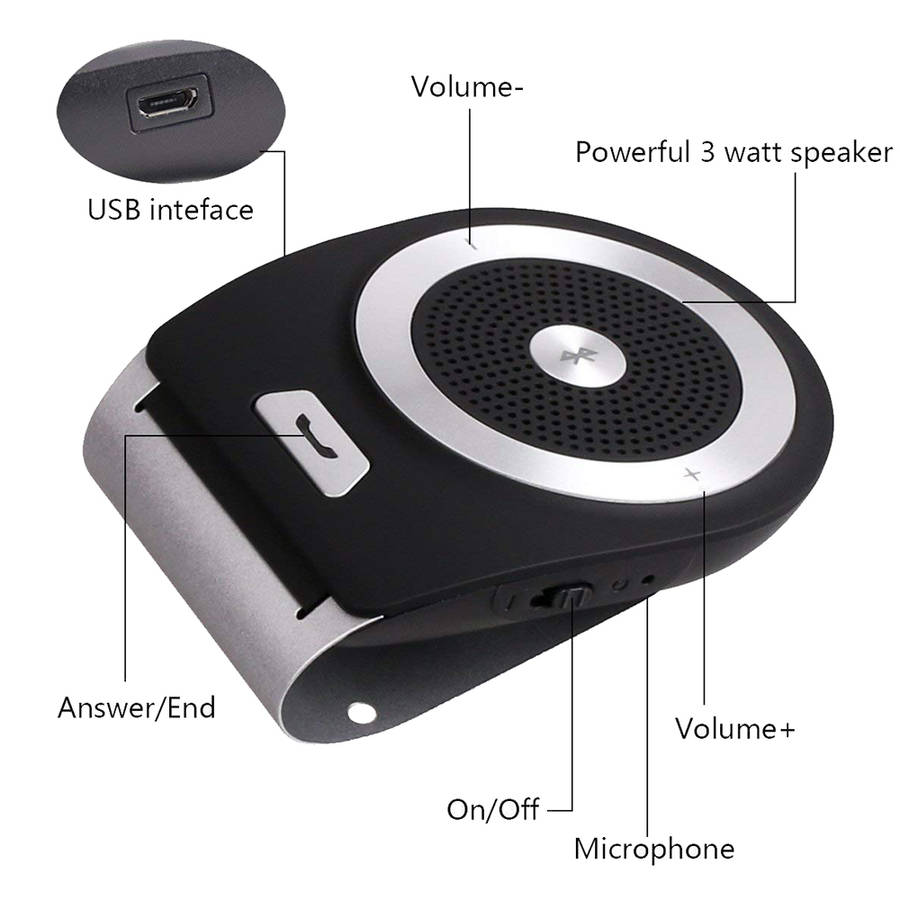 Visor Bluetooth Music Receiver Car Bluetooth Handsfree Call