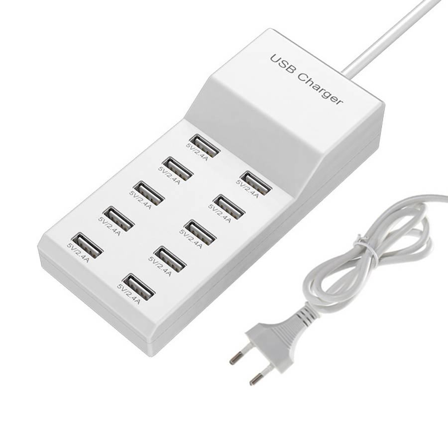 10-Port USB Charger Desktop Charging Station