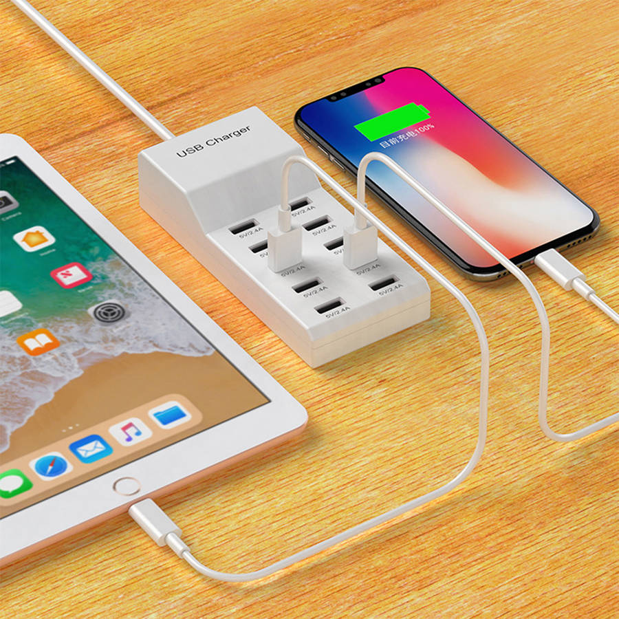 10-Port USB Charger Desktop Charging Station